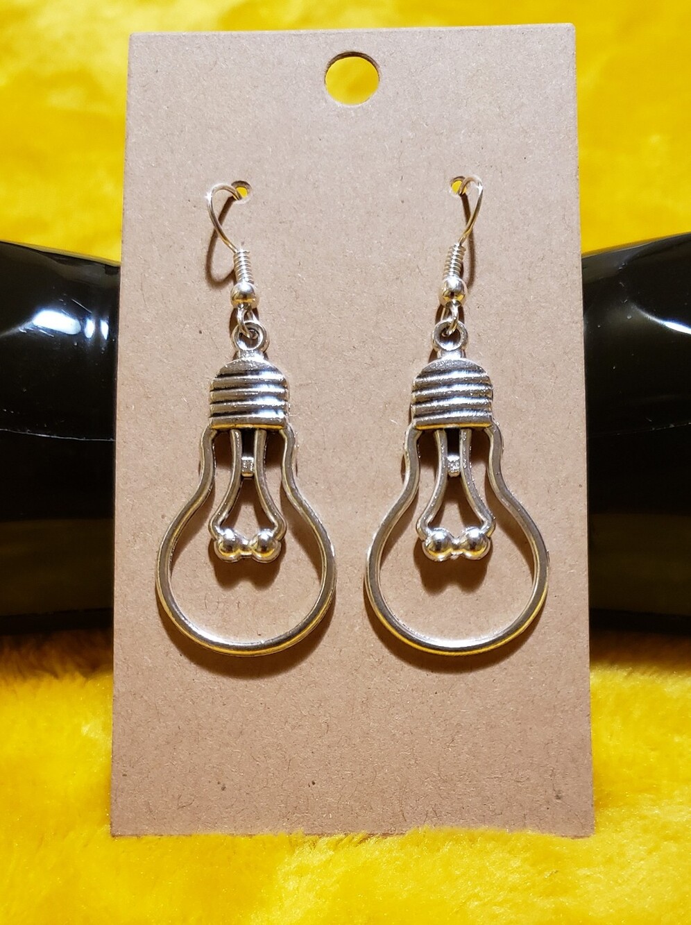 Fun Silver Lightbulb Dangle Earrings - Women Jewelry